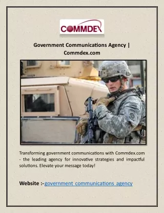government communications agency commdex com