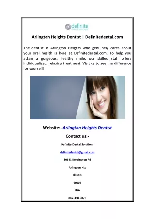 Arlington Heights Dentist Definitedental.com