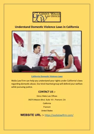 Understand Domestic Violence Laws in California