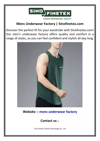 Mens Underwear Factory  Sinofinetex.com