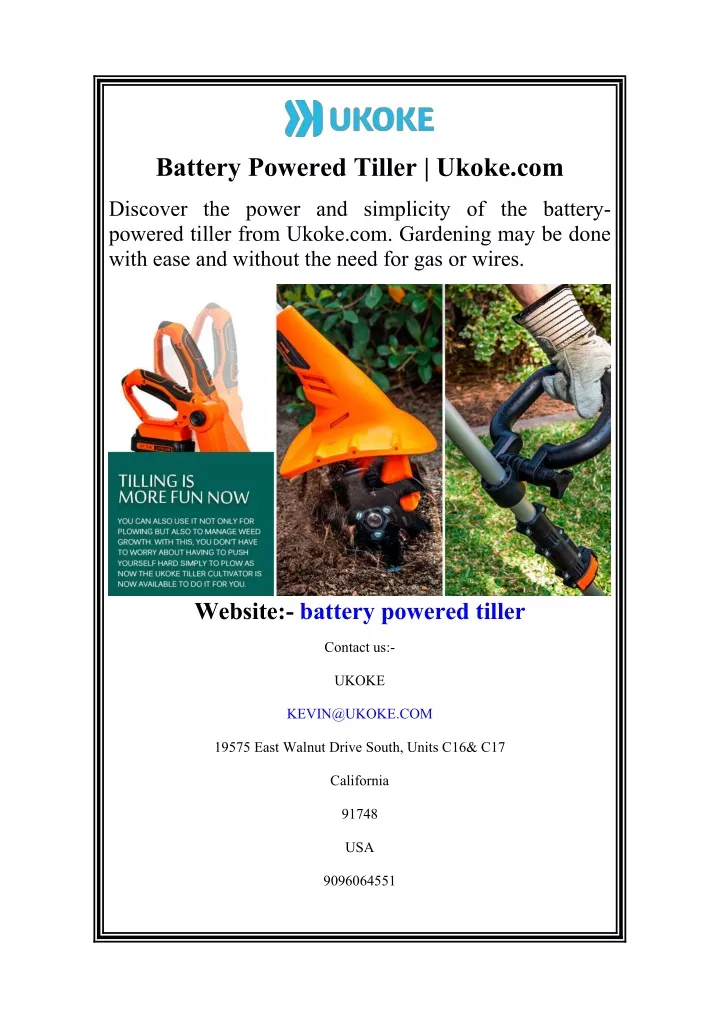 battery powered tiller ukoke com