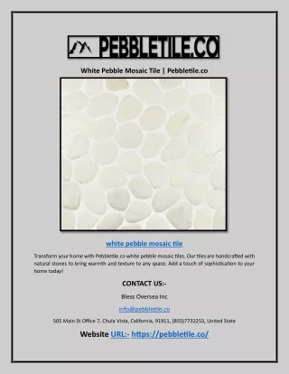 White Pebble Mosaic Tile | Pebbletile.co