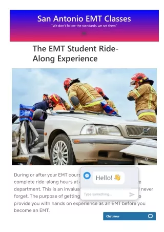 The EMT Student Ride-Along Experience