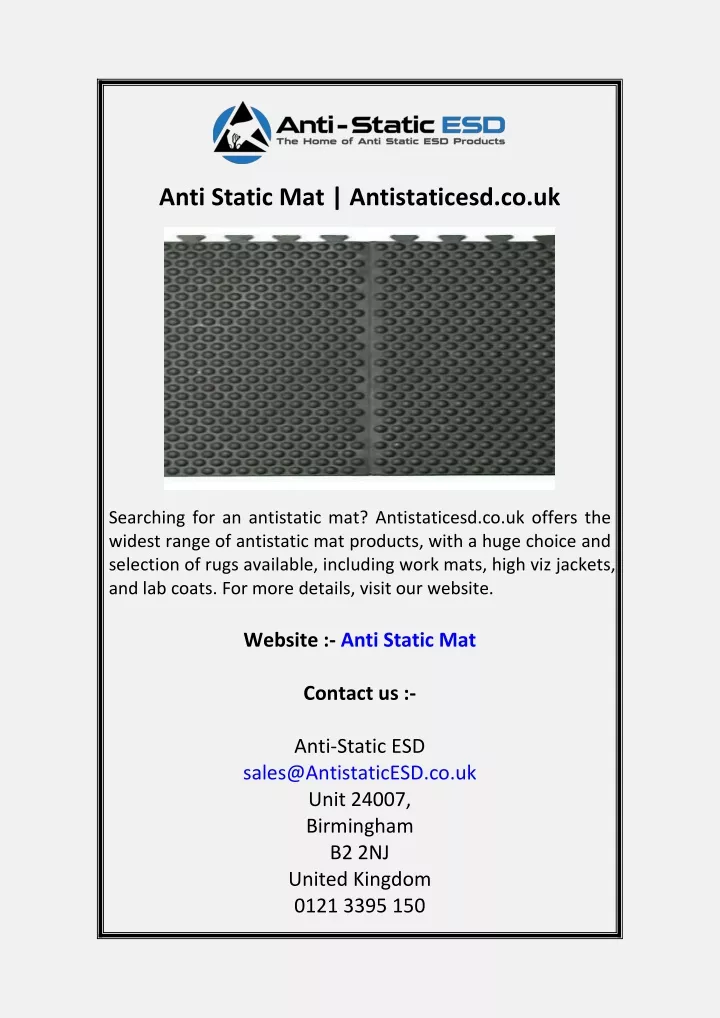 anti static mat antistaticesd co uk