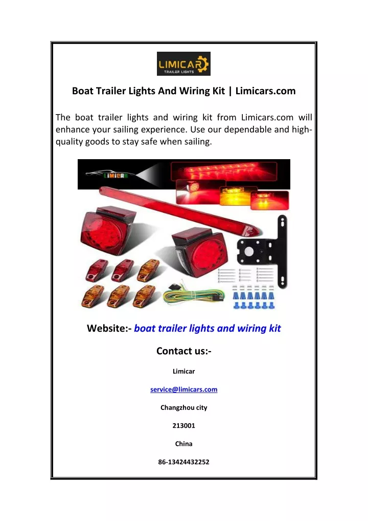 boat trailer lights and wiring kit limicars com