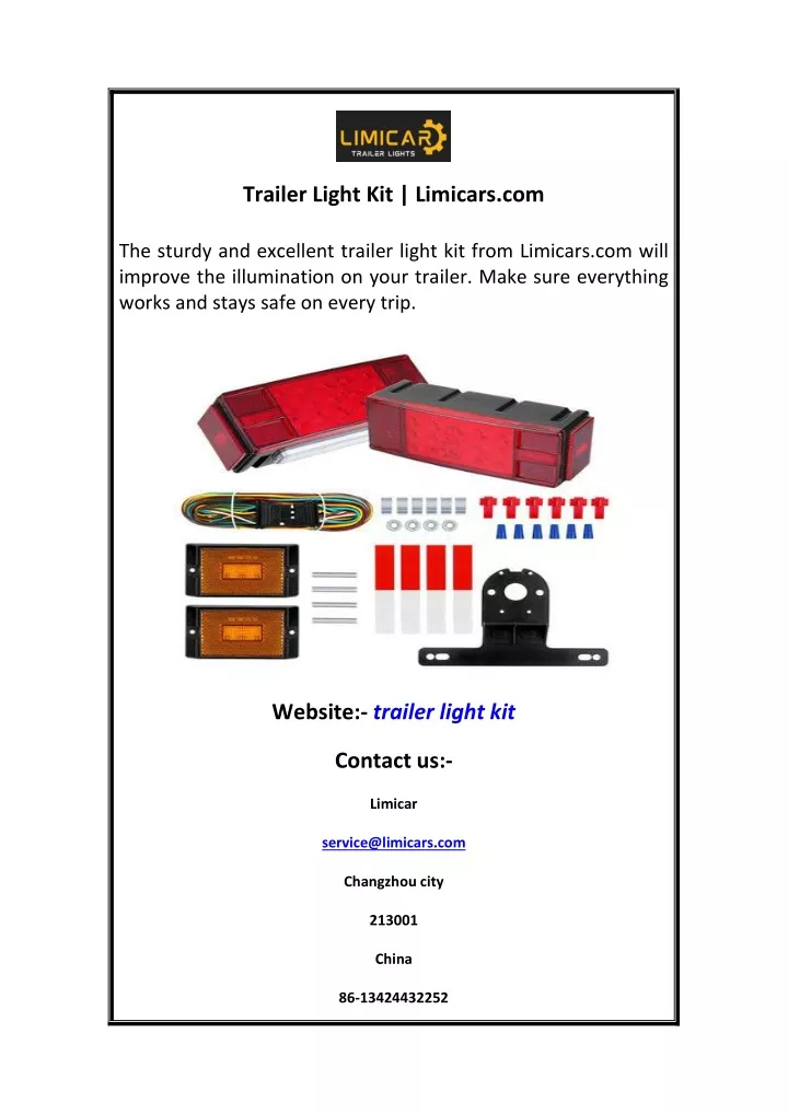 trailer light kit limicars com