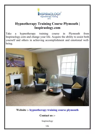 Hypnotherapy Training Course Plymouth  Inspiraology.com