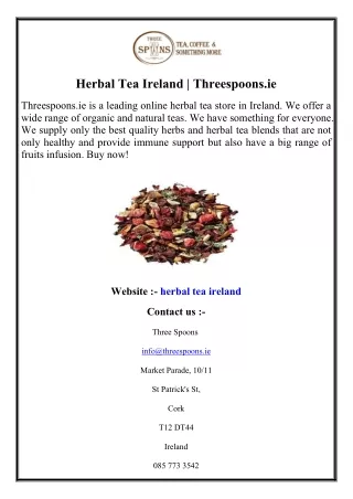 Herbal Tea Ireland  Threespoons.ie