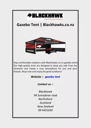Gazebo Tent | Blackhawks.co.nz