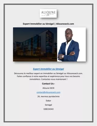 Expert Immobilier au Sénégal