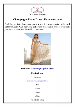 Champagne Prom Dress  Kateprom.com