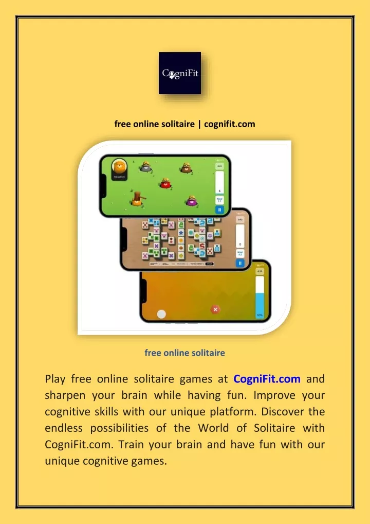 free online solitaire cognifit com