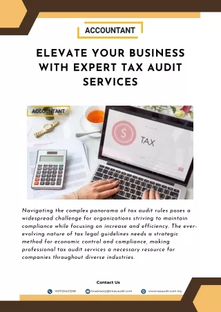 Elevate Your Business with Expert Tax Audit Services
