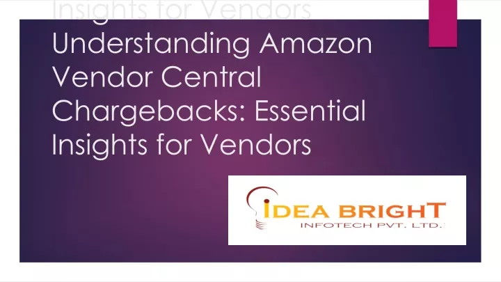 understanding amazon vendor central chargebacks