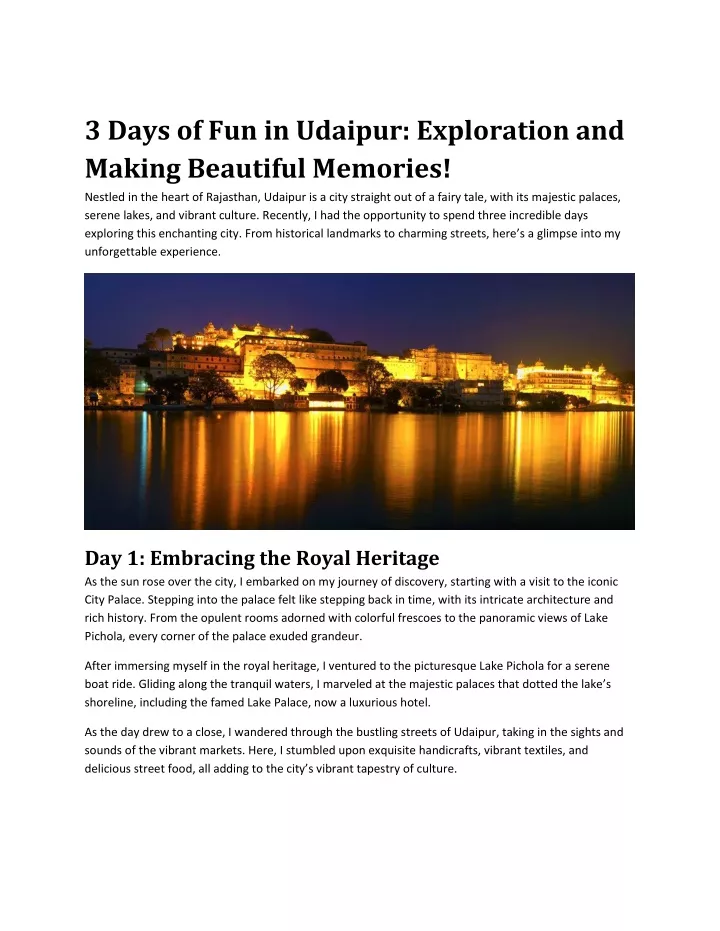 3 days of fun in udaipur exploration and making