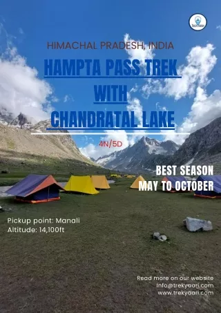 Hampta pass trek with ChANDRATAL LAKE