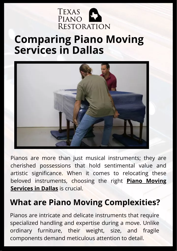 comparing piano moving services in dallas