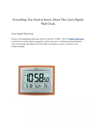 Everything You Need to Know About The Casio Digital Wall Clock