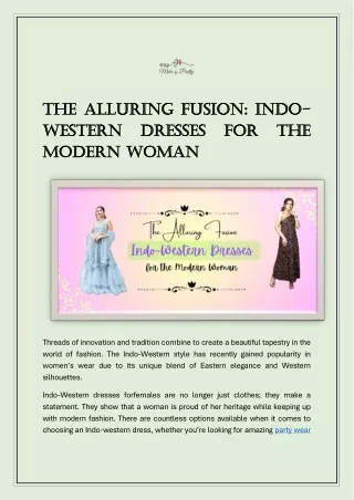 The Alluring Fusion: Indo-Western Dresses for the Modern Woman