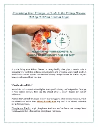 Nourishing Your Kidneys: A Guide to the Kidney Disease Diet by Dietitian Amanat