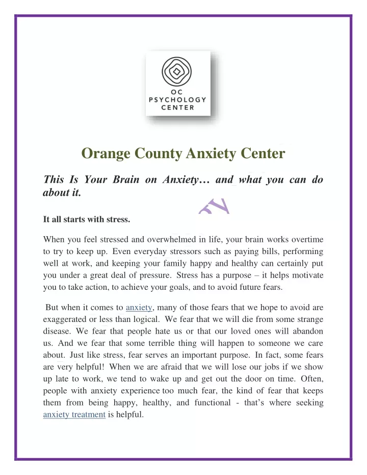 orange county anxiety center