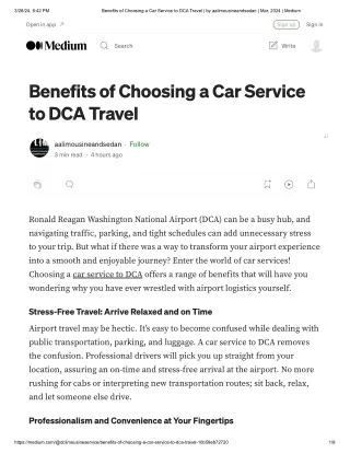 Benefits of Choosing a Car Service to DCA Travel _ by aalimousineandsedan _ Mar, 2024 _ Medium