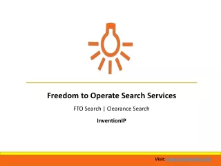 Freedom to Operate Search Services | FTO Search | Clearance Search | InventionIP