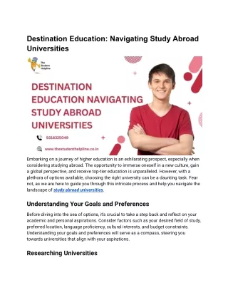 Destination Education_ Navigating Study Abroad Universities