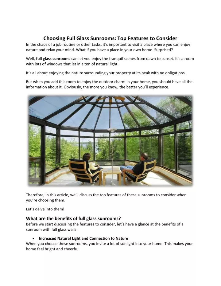 choosing full glass sunrooms top features