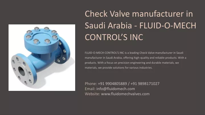 check valve manufacturer in saudi arabia fluid