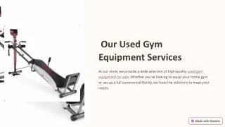 Our Used Gym Equipment Services