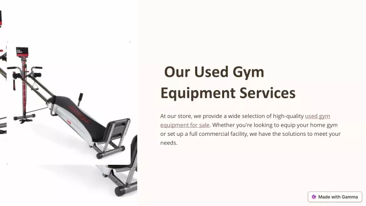 our used gym equipment services