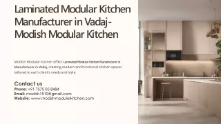 Laminated Modular Kitchen Manufacturer in Vadaj, Best Laminated Modular Kitchen