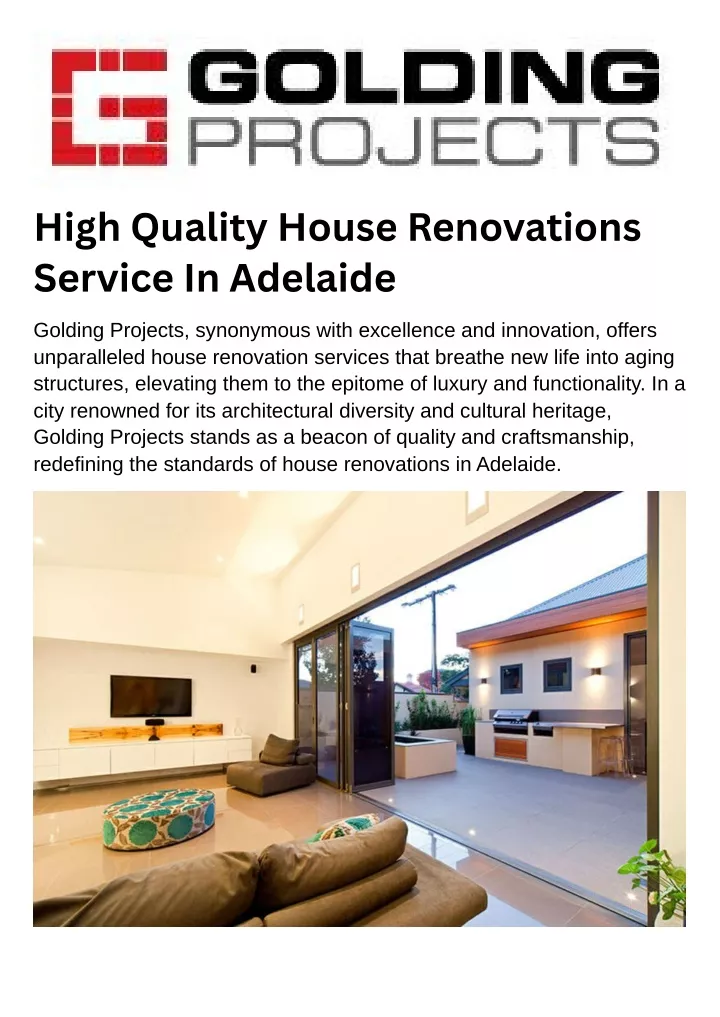 high quality house renovations service in adelaide