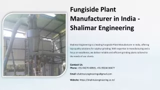 Fungiside Plant Manufacturer in India, Best Fungiside Plant Manufacturer in Indi