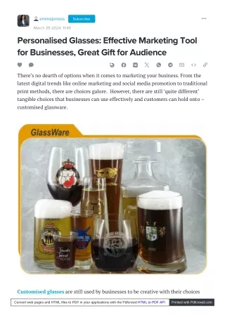 Personalised Glasses: Effective Marketing Tool for Businesses, Great Gift for Au