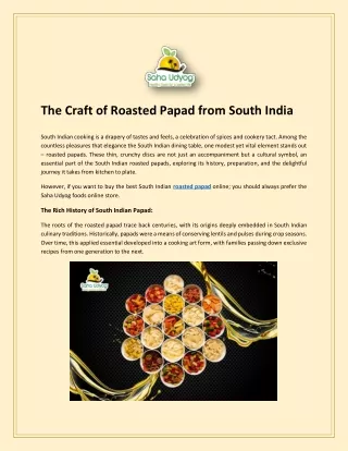 The Craft of Roasted Papad from South India