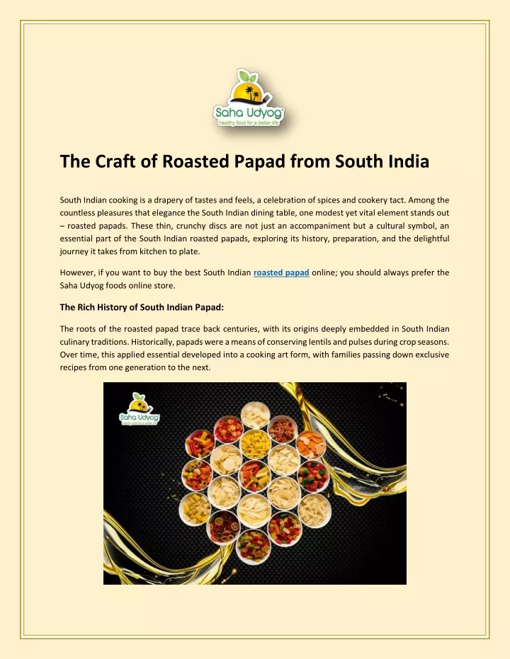 the craft of roasted papad from south india