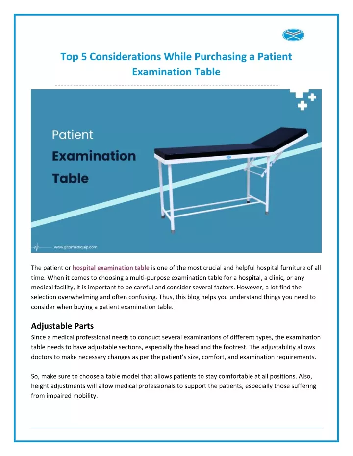 top 5 considerations while purchasing a patient
