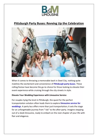 Pittsburgh Party Buses: Revving Up the Celebration