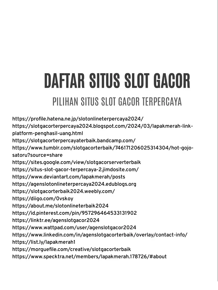 daftar situs slot gacor pilihan situs slot gacor