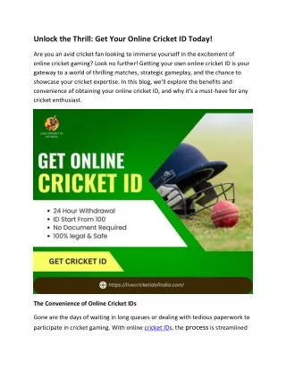 Get Your Online Cricket ID Now (1)