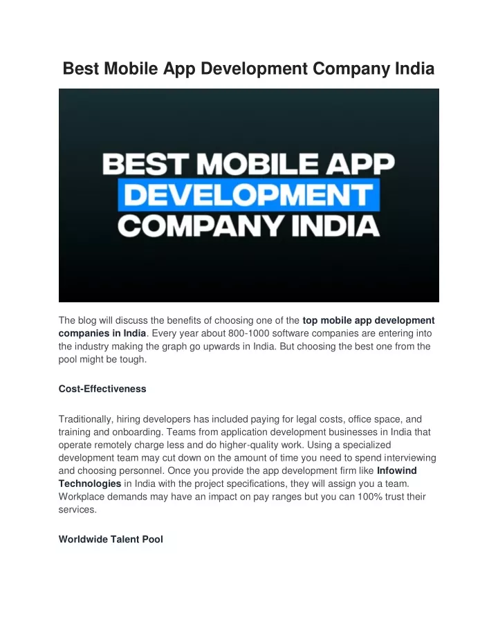 best mobile app development company india