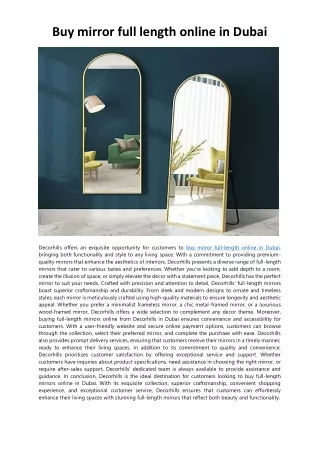 Buy mirror full length online in Dubai