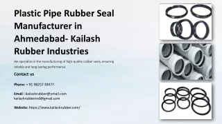 Plastic Pipe Rubber Seal Manufacturer in Ahmedabad, Best Plastic Pipe Rubber Sea