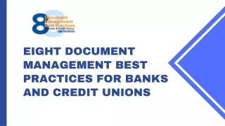 Eight Document Management Best Practices for Banks and Credit Unions