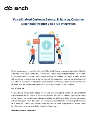 Voice-Enabled Customer Service Enhancing Customer Experience through Voice API Integration
