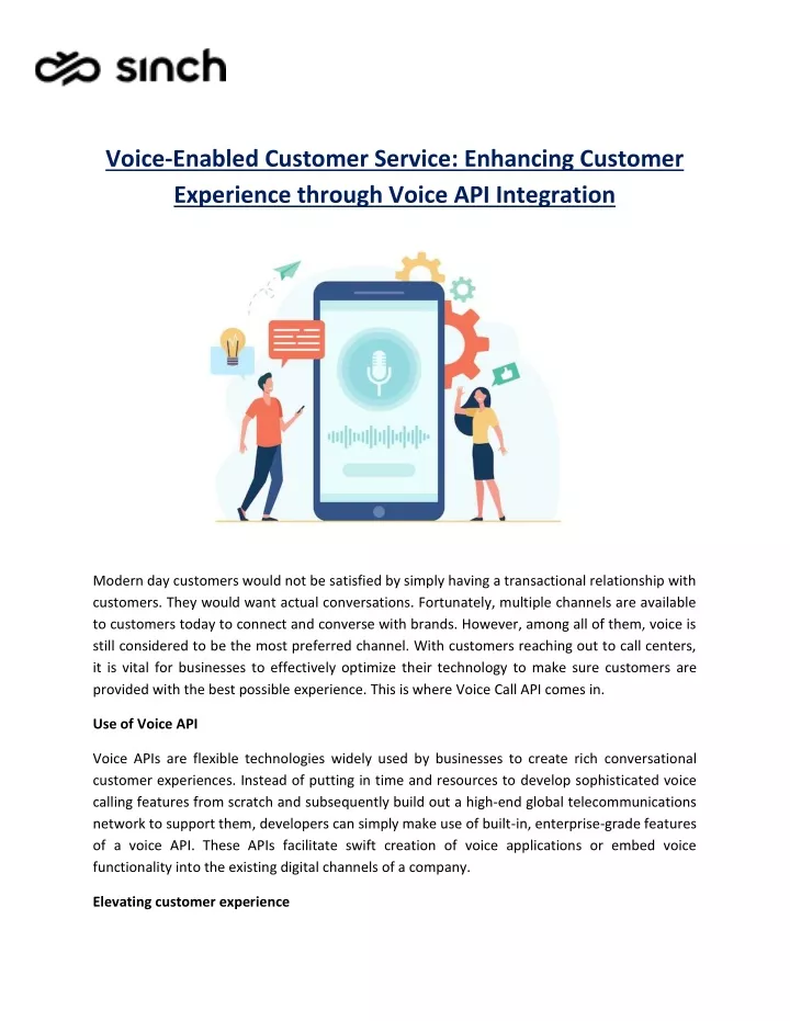 voice enabled customer service enhancing customer