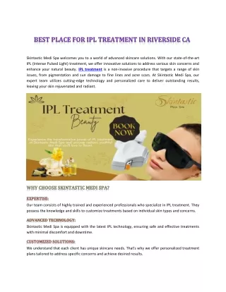 Best Place for IPL Treatment in Riverside CA