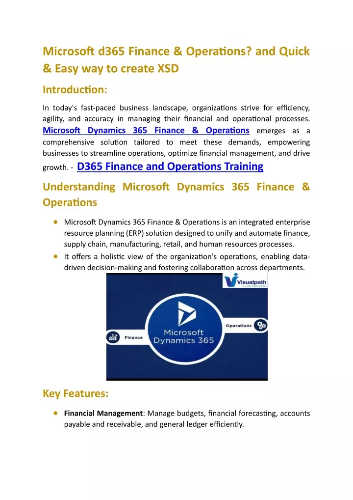 microsoft d365 finance operations and quick easy